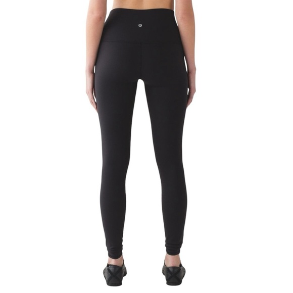 Lululemon Wunder Under Pant High Rise*Tech Mesh 28" Black Yoga 2 lace inset - Picture 6 of 16